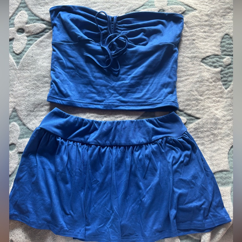 Amazon Vibrant Blue Skirt Set